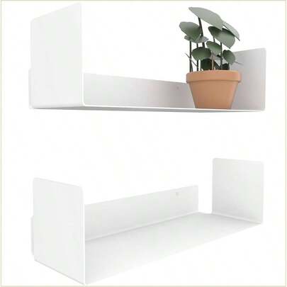 - 2 Pack White Wall Bookshelves U2013 Floating Book Shelves Wall, Wall Mounted Book Shelf Set, Book Shelf Wall Bedroom Or Living Room 2x40