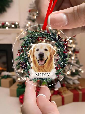 Personalized Pet Ornament,-19styles,Custom Dog Christmas Ornament, Pet Memorial Ornament, Cat Christmas Photo Ornament, Pet Portrait Name Gift,Personalized Christmas Ornament,Custom Christmas Tree Decor,Christmas Gift ,Personalized Gifts