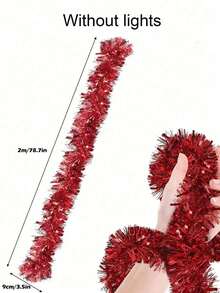 1pc Christmas Metal Wire Wreath - Red Christmas Tree Decor Wreath, Suitable For Holiday Hanging Decoration, Party Background, Birthday And Wedding, Christmas Home Decor Fireplace Staircase Corridor Decoration, Suitable For Indoor And Outdoor Use, Christmas Themed Party Decor (Lights Not Included)