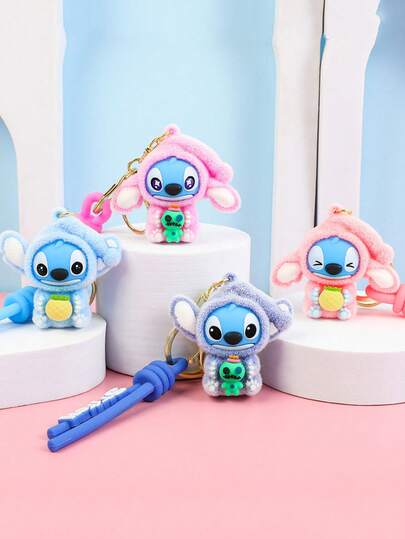 NEW Stitch Keychain Cartoon Anime Figure Image Stitch Toys Bag Charms Wallet Bags Pendant Accessories Stitch Stuff Blue Red Keychains Birthday Festival Party Favors