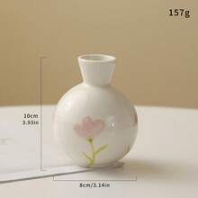 Jarrón de flores pequeño de cerámica vintage, decoración de estilo campestre, jarrón decorativo para el hogar, adecuado para cocina, dormitorio, oficina, sala de estar, baño y centro de mesa en estanterías y mesa de comedor (estilo creativo retro)