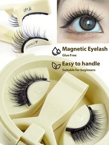 MAGEFY 2-In-1 CC Curled Natural Magnetic Reusable Eyelashes Set, Comes With Applicator, Various Styles Individually Packaged, No Glue Needed, Easy To Wear And Remove, Natural & Realistic 3D Cartoon-Style Soft Eyelash Strips - Natural Lashes - View 12
