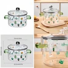 Clear Glass Simmer Pot For Stove 1.6L Cooking Saucepan With Cover HeatResistant Cookware Set Stovetop Pot And Pan With Lid Soup Milk Baby Food Fruit And Spices/ 56 FL OZ