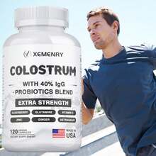 XEMENRY Calostro 1220 Mg - Contiene 40 % De IgG + Mezcla Probiótica - Para Promover La Salud Intestinal Y Digestiva, Y Reforzar El Sistema Inmunitario - 120 Unidades - 120 cápsulas - Ver 5