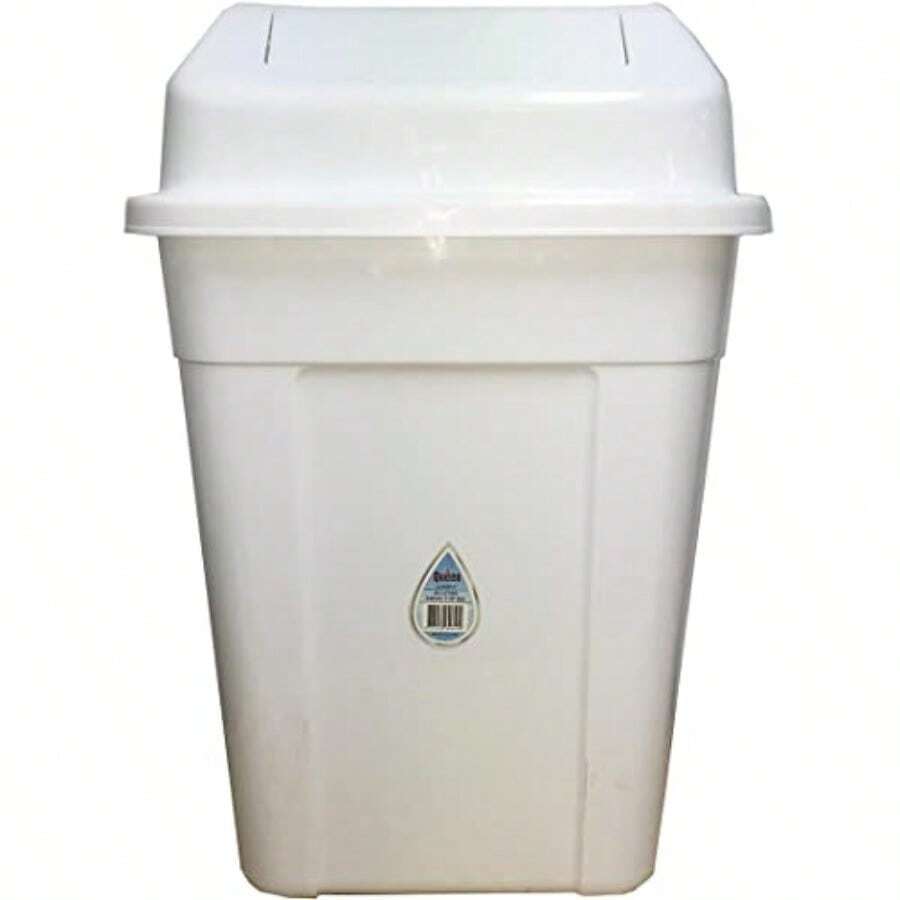 Queen Plastic Removal ClipOn Flap Lid Swing Top Rubbish Bin For Home And Kitchen Pack Of 1 White 50 Litre Capacity