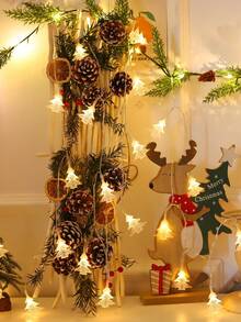 1 Stück klassische Weihnachtsdekoration Weihnachtsbaum-förmige LED-Lichterkette, 1,5/3m, batteriebetrieben, Weihnachts-Innenraum-Wandbeleuchtung, Schlafzimmerdekoration, Weihnachtsparty-Dekorationsbeleuchtung, Weihnachtsgeschenk, Winterraum-Weihnachtsbaum-Beleuchtung