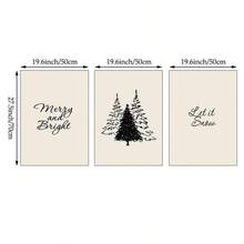 3 piezas de arte de pared navideño minimalista, impresiones en lienzo de invierno en beige y negro, carteles navideños rústicos y de granja con tipografía festiva para decoración de sala de estar, dormitorio y oficina, sin marco