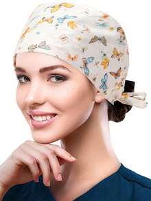 1pc Printed Drawstring Surgical Cap, Suitable For Doctors, Nurses, Medical Staff, Home Use,Summer,Beach,Hat,Holiday,Travel - Multicolor - View 3