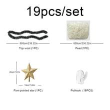 Plush Christmas Tree With Pearl Tree Topper Decoration Light, Suitable For Wall, Glass, Doorway, Party Background - Multicolor - View 6