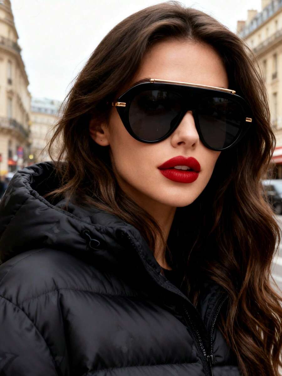 1pc Large Frame Elliptical Metal Legs Women's Fashion Glasses Tortoise Color Women's Glasses Four Seasons Vacation Beach Accessories Daily Leisure Versatile Glasses Clothing Wear Matching Accessories Glasses