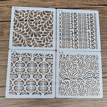 4 件套饼干模具，树叶、波浪线、卷轴、几何复古花卉镂空模具，PET 材质，蛋糕、饼干、甜点、绘画、剪贴簿、相框装饰、耳环压花、面包印花、翻糖蛋糕装饰模具 - 白色 - 查看 3