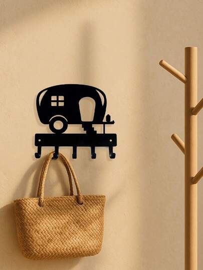 Vintage Camper Wall Art - Cute Iron Key Holder For Farmhouse, Rustic & Halloween Home Decor | Unique Wall Decor For Kitchen, Bathroom, Bedroom & Living Room