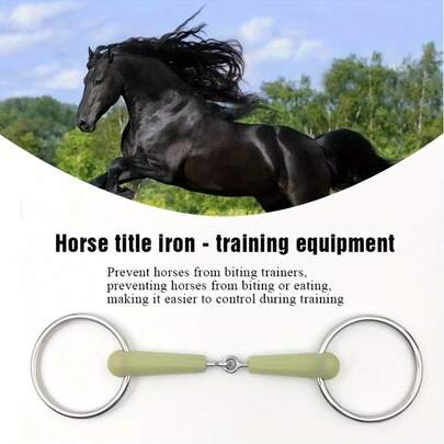 1pc Stainless Steel Apple Flavored Bit, Rubber Coated Stainless Steel Apple Flavored Horse Bit, Apple Flavored Metal Bit, Equestrian Supplies, O-Ring Bit