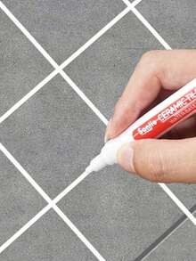 1pc White Waterproof Quick-Drying Tile Grout Pen, Comes With Replacement Nibs, Wall Grouting Pen, Mold-Proof Decorative Pen For Tiles, Floors, Bathroom, Tile Repair Tool, Home Decor Grout Pen, Tile Pen, Grout Pen, Cement Jointing Decorative Pen, Home Decor Christmas New Year Holiday Decorative Pen, Mural Painting Pen