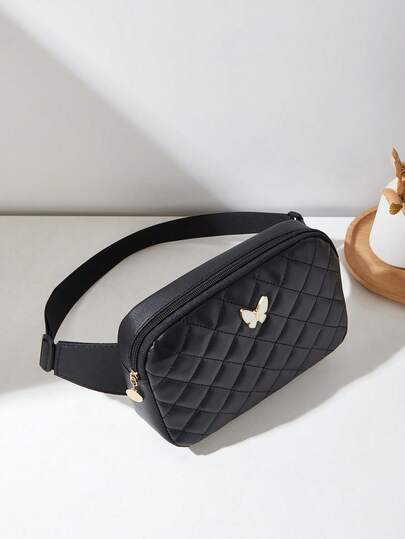 女士简约休闲腰包/胸包/蝴蝶手提包，适用于户外旅行、购物、通勤、运动、相机包、单肩包、手拿包、零钱包、手机袋、可调节肩带、尖叫设计、个性化礼物、化妆零钱包、钥匙包、口红包