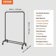 Clothes Rack, Heavy Duty Clothing Garment Rack With Hanging Rod And Bottom Storage Area, Clothing Racks Bedroom Guest Room