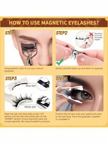4pcs/Set Magnetic Eyeliner And Magnetic Eyelashes Kit - Natural Looking Reusable Lashes, Create Fox Eye Makeup, Enhance And Elongate Lashes, Suitable For Halloween, 3D Curly And Fluffy, No Glue Needed, Comfortable Wear. The Lashes Are Made Of Strong Magnets And 5-11mm Faux Mink Hair, Suitable For Daily Use. - Multicolor - View 7