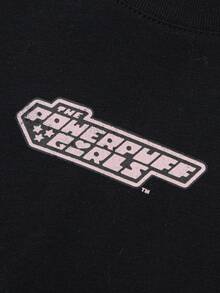 Balabala 女童长袖T恤，飞天小女警印花 - 柔软棉质面料 - 时尚日常穿着 - 黑色 - 查看 4