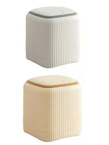 Multi-Functional Desktop Plastic Storage Bucket, Fashionable Mini Trash Can, Mini Trash Can With Lid - Detachable Small Trash Can, Small Plastic Trash Can, Pop-Up Countertop Garbage Basket, Suitable For Bathroom, Office, Kitchen, Bedroom, Desk, Coffee Table, Office, Car. Multiple Colors Available