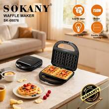 SOKANY 快速加熱 2合1 鬆餅機迷你杯子蛋糕電烤鬆餅三明治鬆餅機 - 查看 4