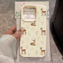 1pc TPU Material Elegant Deer Pattern Phone Case Compatible With Apple/Compatible With Redmi/Compatible With Apple 17 Pro Max Phones,International Version, Not The Domestic Version - White - View 2