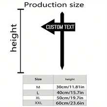 1pc Custom Directional Arrow Garden , Metal Destination Arrow Sign, Directional Metal Signpost, Signpost With Plaque, Metal Garden - Black - View 6