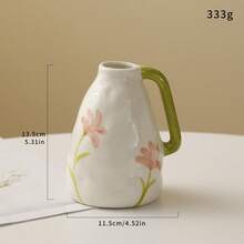 Jarrón de flores pequeño de cerámica vintage, decoración de estilo campestre, jarrón decorativo para el hogar, adecuado para cocina, dormitorio, oficina, sala de estar, baño y centro de mesa en estanterías y mesa de comedor (estilo creativo retro)