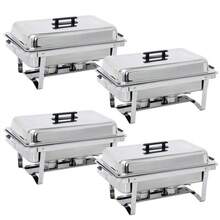 8QT Stainless Steel Chafing Dish Buffet Set Catering Chafer With Foldable Frame - 2 Pack - View 12