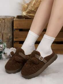 Damen süße Schuh-Deko Lässig Slip-On Flache Hausschuhe, Herbst/Winter