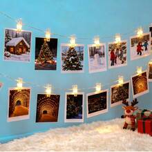1 pièce Guirlande lumineuse à pinces photo pour fêtes, vacances, anniversaires, mariages, décorations de fiançailles, pinces transparentes, convient pour dortoir, chambre, décoration murale photo pour accrocher photos, images, cartes et notes, guirlande lumineuse, corde lumineuse de chambre en cuivre 1,5 m/3 m/6 10/20/40 LED, bande lumineuse de fée 40 pinces convenant pour centres commerciaux, bars, chambres, fêtes