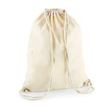 Westford Mill Cotton Drawstring Bag (Natural) - 100%  Cotton - 170gsm - (RW8542) - White - View 3