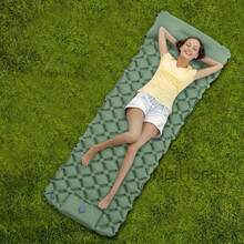 Built-In Pump Camping Air Mattress Thickened Pad Foldable Inflatable Sleeping Pad Portable Tear-Resistant - Green - View 9