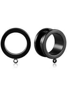 2pcs DIY Ear Gauges Stainless Steel Ear Tunnels Plugs Piercing Jewelry Ear Expander Stretchers Dangle Gauges Earrings For Women Men