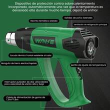 Pistola De Calor Electrica Aire Temperatura Ajustable 2000w - Verde - Ver 5
