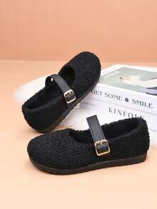 Plush Women's Shoes, Warm Lining, Fashionable Versatile Non-Slip Casual Slip-On Soft Bottom Shoes