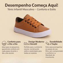 Kit 2 Pairs Of Versatile Boys' High School Sneakers For Everyday Wear With Style - Camel - View 4