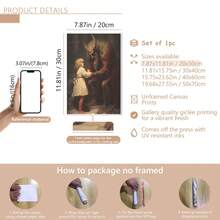 1 pièce Impression sur canevas de Krampus, décoration murale de Noël effrayante, convient pour la décoration de la maison, de la chambre, du salon, de la salle de bain, décoration murale, décorations de Noël pour la maison, avec option de cadre mural