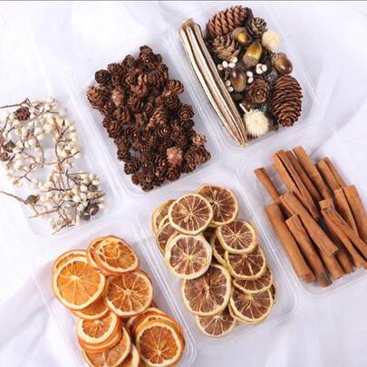 1 Pack Of 10/20/30pcs Artificial Decorative Candles, Dried Flowers & Plants, Lemon Slices, Suitable For DIY Handmade Crafts, Aromatherapy, Home Decor, Suitable For Holidays, Events, Parties, Living Room, Bedroom, Office, Cafe