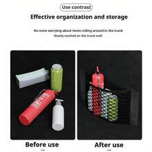 1pc Car Accessories Storage Net, Versatile Trunk Organizer And Backseat Nylon Storage Net, Adjustable To Fit Different Car Models, Maximizes Utilization Of Every Corner In The Vehicle - Black - View 10