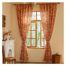 Floral Curtains 84 Inch, Burnt Orange Semi Sheer Drapes 2 Panels, Terracotta Rod Pocket Window Treatments For Bedroom, Living Room, Boho Farmhouse Decor - 多色194 - 查看 4