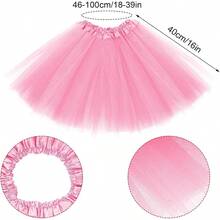 80s Women Tutu Costume Accessories Blue Striped Sock Lace Headband Skirt Necklace Halloween Mardi Gras Party