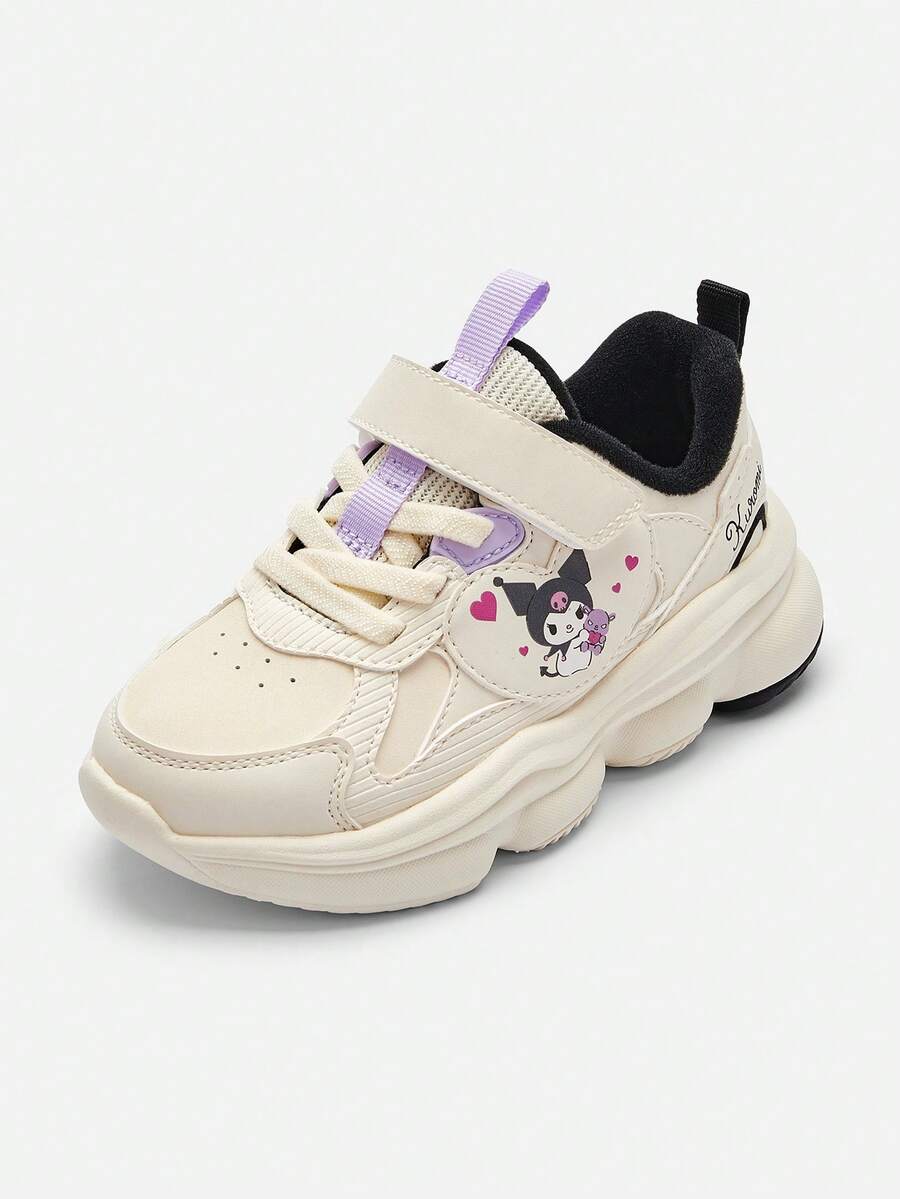 Balabala Kuromi 2025 Autumn/Winter Children's Sports Shoes, Girls' Fleece Lining Anti-Slip Shoes