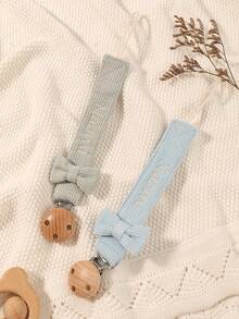 2pcs Personalized Embroidery Name Baby Pacifier Clip Cute Polka Dot Print Customized Patterns For Boys And Girls, Custom Baby Pacifier Clip Universal Soothing Clip, Suitable For Halloween, Baptism, Thanksgiving, Christmas Gifts Baby Shower Family Decorations Gifts ,Travel Organizer - 彩色 - 查看 14