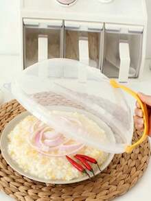 [Splash Proof Food Cover] 1pc Splash Proof Microwave Food Cover Lid With Steam Vents And Handle, Easy To Grip, Suitable For Microwave Ovens And Kitchen Supplies