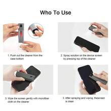 Zestaw 2 w 1 z atomizerem do czyszczenia ekranów z ultracienkiej mikrofibry do telefonów i komputerów, okularów i urządzeń elektronicznych, materiał akrylowy, butelka z atomizerem - Wielokolorowe - Zobacz 10