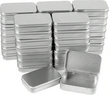 ZOENHOU 60 cajas de latas rectangulares de plata de 9,5 x 5,8 x 0,8 pulgadas, con bisagras, portátil, peque?a caja de almacenamiento con tapas, organizador de metal para el hogar para joyas, manualidades, caramelos, tarjetas de regalo - negro - Ver 1