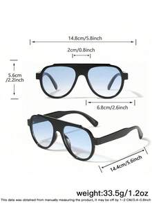 2 PIEZAS Gafas de aviador vintage de acrílico para hombres con setas de moda en color negro, con bisagras de metal y lentes tintadas. Adecuadas para vacaciones, salidas y accesorios de viaje