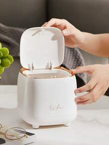 2 Pieces Set Of Luxury-Style Desktop Trash Cans, Compact Trash Bins With Lids, Push-Button Mini Trash Cans, Kitchen/Bathroom/Bedroom/Office Desktop Accessories, Home Decor, Room Decor, Household Storage & Cleaning Supplies