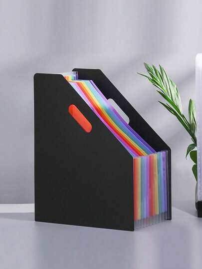 13-Pocket Accordion File Folder With Slanted Flap Expandable For A4 Size Large Capacity Perfect For Students To Organize Exam Papers And Documents Back To School School Supplies