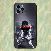 Funda de teléfono de boxeo H-Hajime No Ippo compatible con iPhone 16, 15, 14, 13, 12, 11 Plus, Pro Max, XS, X, XR, SE, Mini, 8, 7, de silicona suave en color negro - compatible con los modelos 17, 17 Pro y 17 Pro Max - Z5 - Ver 5